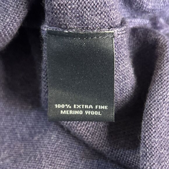 Hart Schaffner Marx Extra Fine Merino Wool Sweater Medium Purple V Neck Pullover - Picture 8 of 9